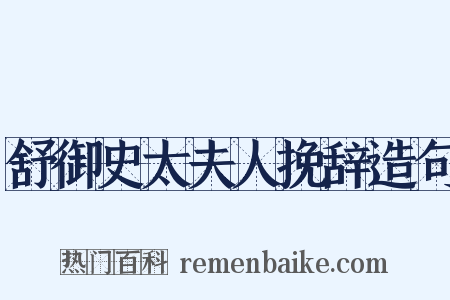 舒御史太夫人挽辞造句是什么意思的图片